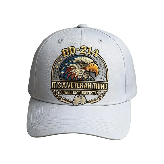 WEGFTDUOP Military Baseball Cap Cotton Adjustable It's A Veteran Thing Printed Patriotic Embellishment Outdoor Casual Daily Wear Sun Protection Headwear for Veterans
