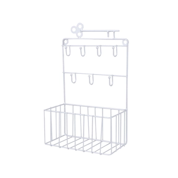WEGFTDUOP Modern Key Hook Storage Box, 11.22x7.09x3.35 Inch 1-Pack Iron Organizer, Wall-Mounted Rack for Doorway Entryway Living Room Kitchen