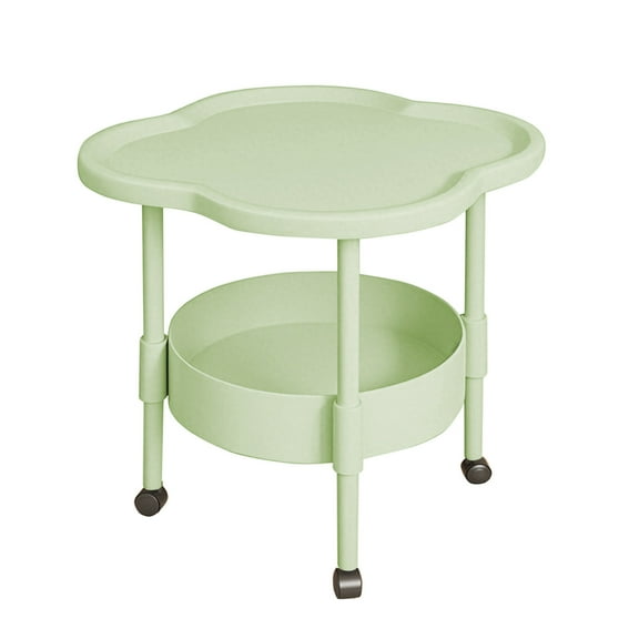 WEGFTDUOP Modern Plastic Bedside Table 17.3" Mini Square Side Table Small End Table for Bedroom Living Room Easy Assembly Space-Saving Nightstand Lightweight 44x44x48 cm