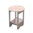thumbnail image 1 of WEGFTDUOP Modern Plastic Side Table Portable Bedside Storage Shelf Living Room Accent Table Lightweight Brown End Table for Indoor/Outdoor Use Easy-Assembly Snap-On Tray Table, 44×36×28 cm, 1 of 6