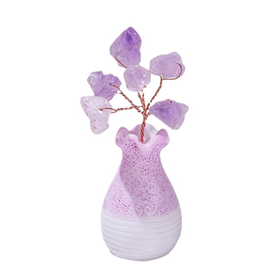 WEGFTDUOP Natural Amethyst Crystal Flower Tree Home Decor Ornament