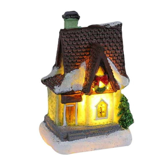 WEGFTDUOP Newly Product Christmas Decorations Holiday Resin Cottage Colorful Glowing House Desktop Ornament Holiday Products
