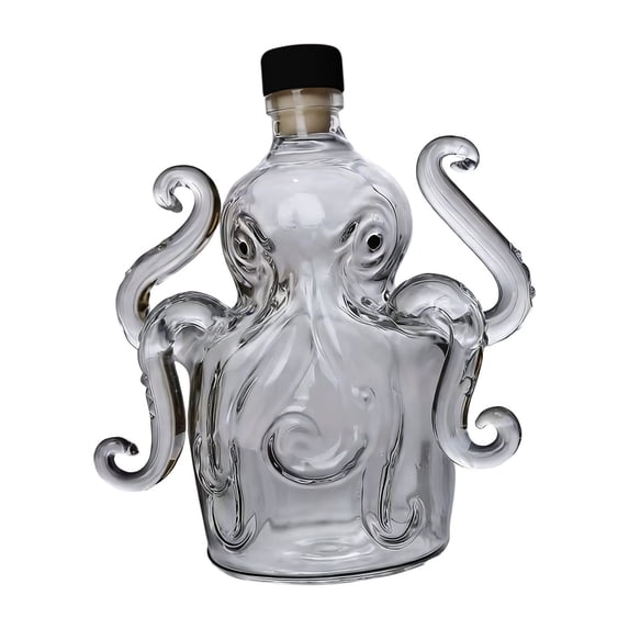 WEGFTDUOP Octopus-shaped Whiskey Bottle Shaped Whiskey Bottle Cute Unique Sculptural Design Wine & Spirits Decanter for Bar Living Room Office Home Bar