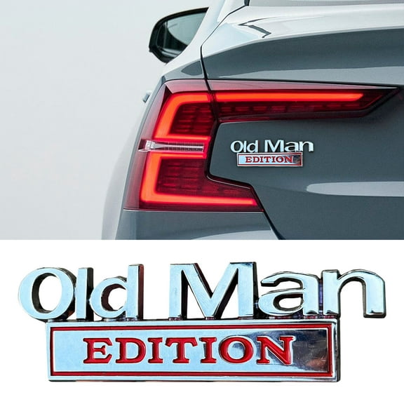 WEGFTDUOP Old Man Edition 3D Metal Car Emblem Funny Sticker Badge for Car Truck SUV Waterproof, Popular Car Accessories