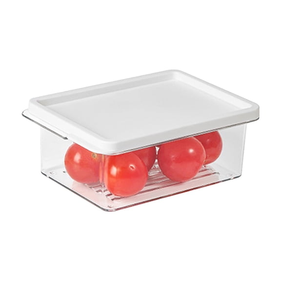 WEGFTDUOP PET Fruit & Vegetable Preservation Box with Drainage, Refrigerator Storage Container for Household
