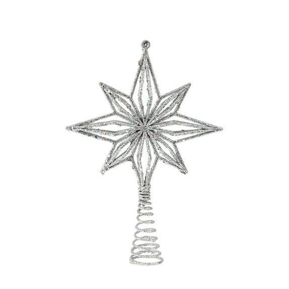 WEGFTDUOP Powdered Octagonal Star Tree Top Star Pull String Star Decoration Christmas Tree Top Star