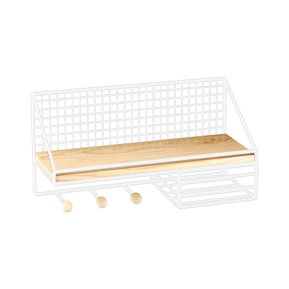 WEGFTDUOP Punch-Free Wall-Mounted Storage Rack, Dorm Bedside/Bathroom/Kitchen Metal Shelf, 5 kg Load, Rust-Proof, Multi-Layer Organizer, Rental-Friendly, 37x25x11cm, Small-Space Savior