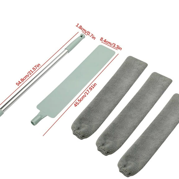 WEGFTDUOP Retractable Gap Dust Brush Telescopic Microfiber Duster with 3 Refill Heads for Bed Bottom Sofa Cabinet Cleaning Kitchen Utensils
