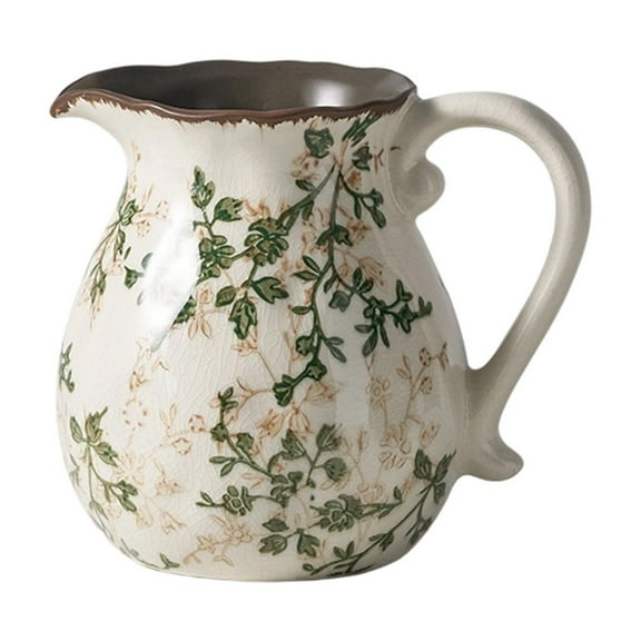 WEGFTDUOP Rural Ice Crack Milk Pot Ceramic Vase Fengshui Flower Arrangement Decor
