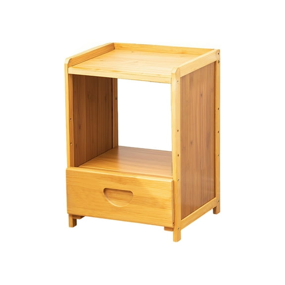 WEGFTDUOP Side Table Slim Wood Nightstand 2-Tier Bedside Shelf 15.75" Narrow End Table Small Space Storage Organizer Curved Top Open Cabinet for Bedroom Lamp Books Phone Easy Move 4.4lb