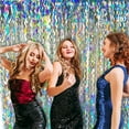 thumbnail image 1 of WEGFTDUOP Silvers Foil Tassel Curtains Silvers Glitter Tinsels Backdrops Suitable For Birthday Wedding Babys Shower Bachelorette Party Christmas Themed Party 78.7x39.4in, 1 of 6