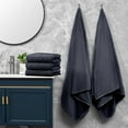 thumbnail image 1 of WEGFTDUOP Soft Linen Luxury 5 Piece Towel Set,2 Bath Towels 3 Washcloths, 600 GSM 100% Cotton Turkish Towels for Bathroom, Soft & Absorbent Bathroom Towels Set,Black, 1 of 7