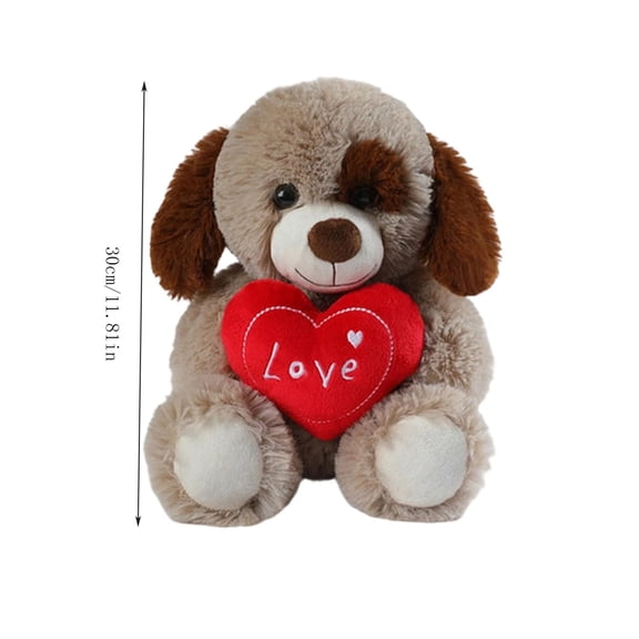 WEGFTDUOP Soft Stuffed Animals Dog/Bear With Red Heart Cute Toys For Gifts