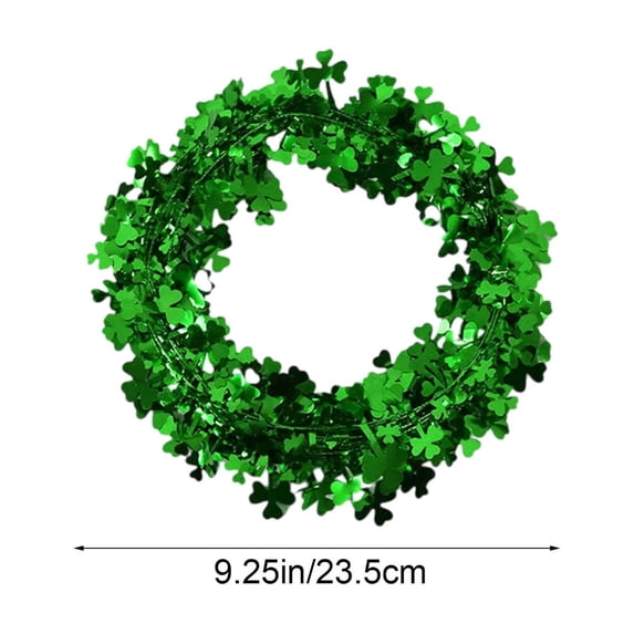 WEGFTDUOP St. Patrick's Day Trefoil Ribbon Wreath Irish Wires Wreath With Floral Shape Table Candleholder Wreath Decoration