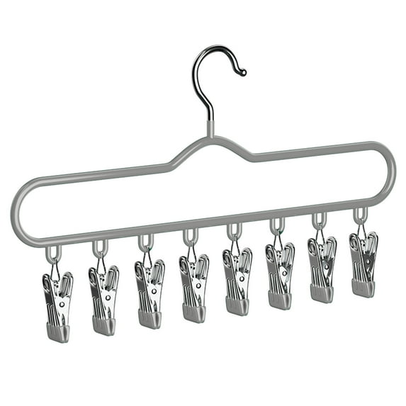 WEGFTDUOP Stainless Steel Hook Drying Rack With Clips Multifunctional Clothes Drying Rack Suitab