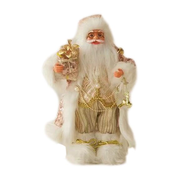 WEGFTDUOP Standing Red Brown Clothes White Beard Santa Claus Back Gift Bag Christmas Home Scene Decoration Ornament