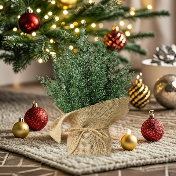 WEGFTDUOP Tabletop Christmas Tree With Light String Christmas Party Decoration Artificial Christmas Tree For Christmas Desktop Window Walkway Decoration Indoor Home Party