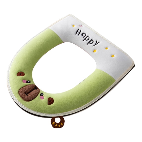 WEGFTDUOP Toilet Seat Warmer Soft Thicker Bathroom Toilet Seat Cover, Non Slip Warmer Comfortable Seat Cushions, Easy Install , Reusable Toilet Seat Cover Green