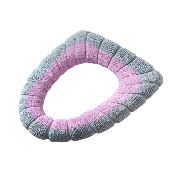 WEGFTDUOP Toilet Seat Warmer Soft Thicker Bathroom Toilet Seat Cover, Non Slip Warmer Comfortable Seat Cushions, Easy Install , Reusable Toilet Seat Cover Pink