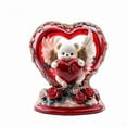 thumbnail image 1 of WEGFTDUOP Valentine's Day 2D Rotating Acrylic Teddy Bear Ornament Home Decoration Valentines Day Gift, 1 of 2