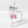 thumbnail image 1 of WEGFTDUOP Valentine's Day 400ml Glass Water Cup With Handle Cover Glass Straw And Detachable Butterflys Decoration, 1 of 7