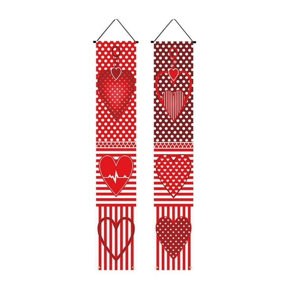 WEGFTDUOP Valentine's Day Decorations Couplet Decorations Romantic Red -themed Door Couplets And Ornaments Create A Festive Party Suitable For Celebrations.