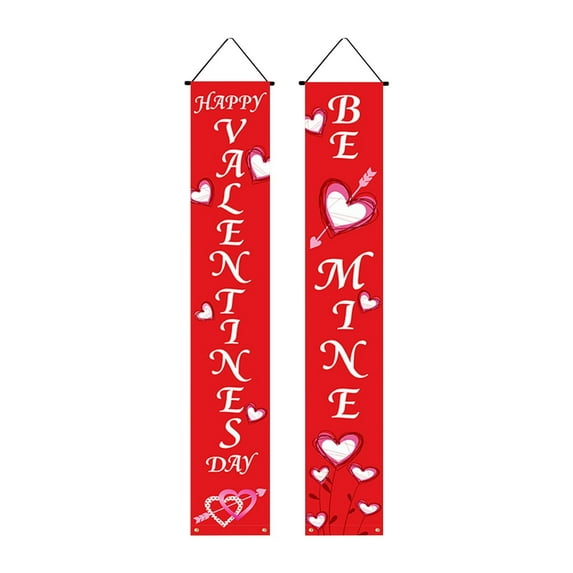 WEGFTDUOP Valentine's Day Decorations Couplet Decorations Romantic Red -themed Door Couplets And Ornaments Create A Festive Party Suitable For Celebrations.