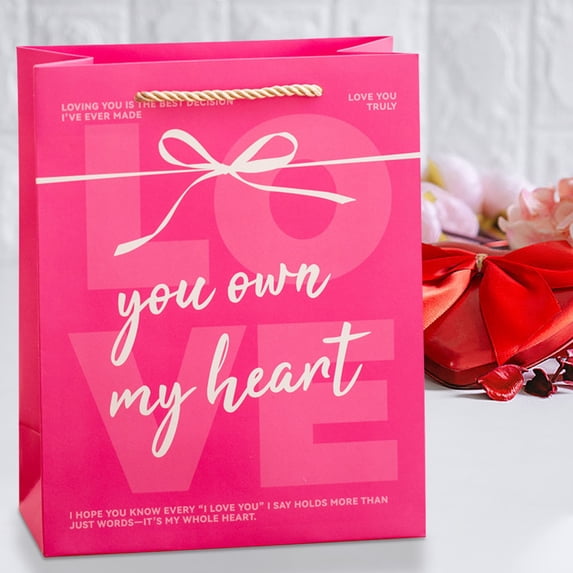 WEGFTDUOP Valentine's Day Decorations Romantic Gift Bags For Couples To Exchange Gifts And Tote Bags