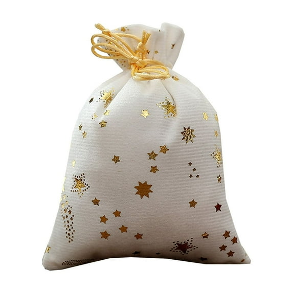 WEGFTDUOP Velvet Hot Stamping Drawstring Bag Pentagram Christmas Gift Bags Candy Drawstring Bags Holiday Products Gifts Christmas Holiday Products