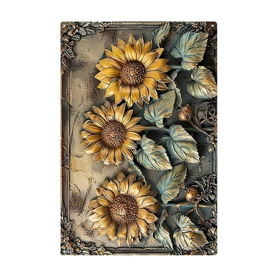 WEGFTDUOP Vintage Iron Sheet Wall Art 12x8 in, Waterproof UV-Resistant Metal Decor, Easy-Hang Rustic Plaque for Living Room, Bedroom, Office, 120 g Lightweight Gift