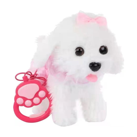 WEGFTDUOP Walking Barking Toy Dog with Remote Control Leash, Plush Puppy Electronic Interactive Toys , Shake Tail, Pretend Realistic Stuffed Animal Dog, Best Gift