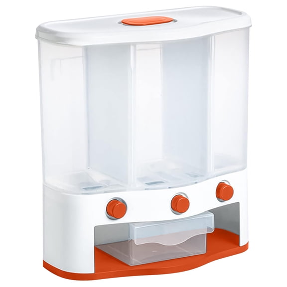 WEGFTDUOP Wall-Mounted Compartment Grain Storage Bucket, Multi-Purpose Large-Capacity Rice & Miscellaneous Grain Jar