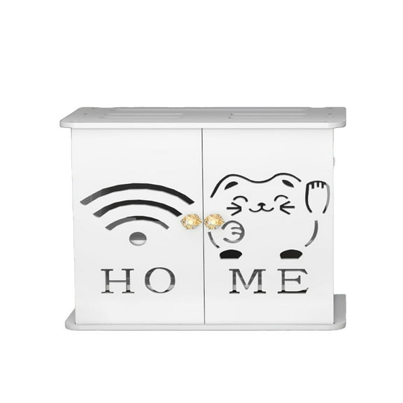 WEGFTDUOP Wall Mounted WiFi Router Storage Box, Living Room Media Organizer for Set Top Box and Modem Arrangement