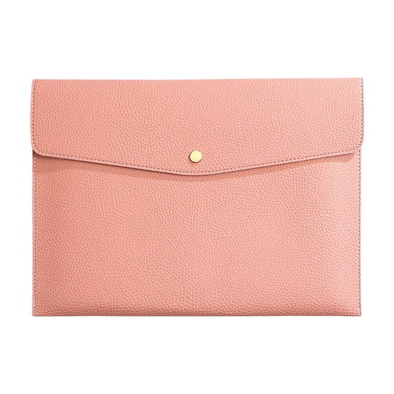 WEGFTDUOP Waterproof Leather A4 File Folder, Document Case Bag with Removable Hand Strap for Office