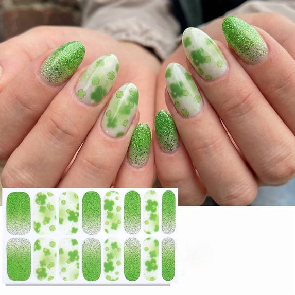 WEGFTDUOP Waterproof Nail Polish Strips, Long-Lasting Nail Art Stickers for Home Salon