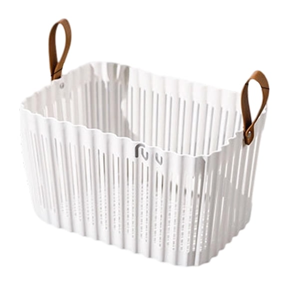WEGFTDUOP Waterproof Shower Storage Basket, 1Pc White Plastic Bathroom Organizer (26.7x18x14.5cm), Mesh Shower Caddy with Reinforced Handles for Toiletries, Travel & Fitness