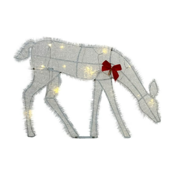 WEGFTDUOP White Flashing Reindeer Christmas Lights Reindeer Christmas Decorations Outdoor Patio Decorations