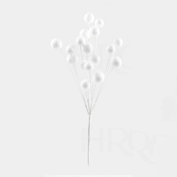WEGFTDUOP White Snowball Cuttings - 40cm Foam Christmas Decor, Tree Hanging & Window Scene Arrangement (30g)