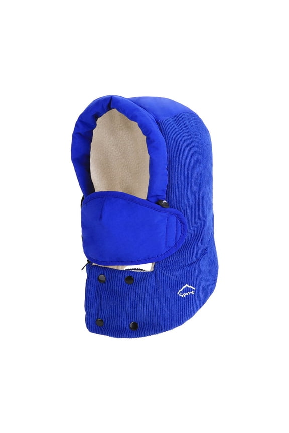 Winter 3-in-1 Knitted Pullover Hat, 4-10 Years Age Fit, Plus Velvet Warm Neck Protection Scarf Mask Integrated, Unisex Stretch Headwear for Outdoor Daily Cold Weather Warmth