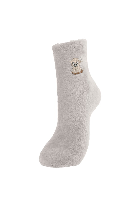 Women's Winter Thick Warm Mid-Tube Socks Wool Polyester Elastic Cute Australian Fleece Home Indoor Outdoor Floor Wear Moisture-Wicking Odor-Resistant Footwear