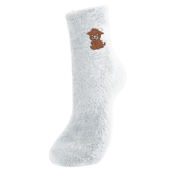WEGFTDUOP Women's Winter Thick Warm Mid-Tube Socks Wool Polyester Elastic Cute Australian Fleece Home Indoor Outdoor Floor Wear Moisture-Wicking Odor-Resistant Footwear