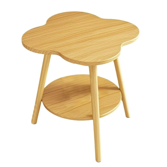 WEGFTDUOP Wood Flower Side Table 50x40cm Storage Shelf Bedside Coffee Table Compact Living Room Bedroom Study Desk Easy Assembly