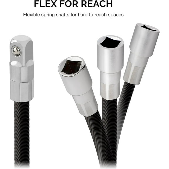 WEGOLY-00239A Flexible Extension-Bar Set, 1/4-Inch and 3/8-Inch Drives, Flexible Socket Extension Bars, 2-Piece Set