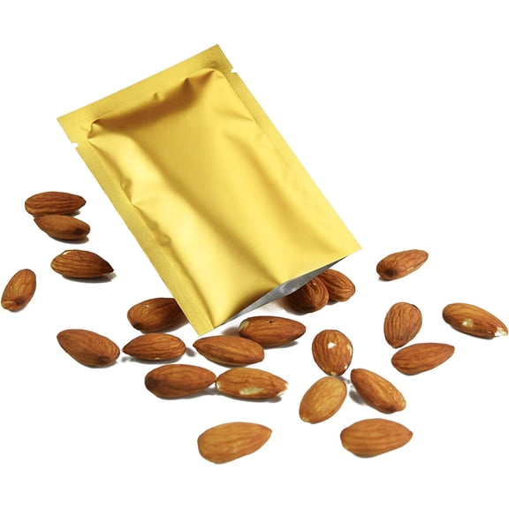 WEGOLY-100 PCS Metallic Mylar Foil Open Top Sealable Bags (7x10cm (2.7x3.9"), 100x Gold)