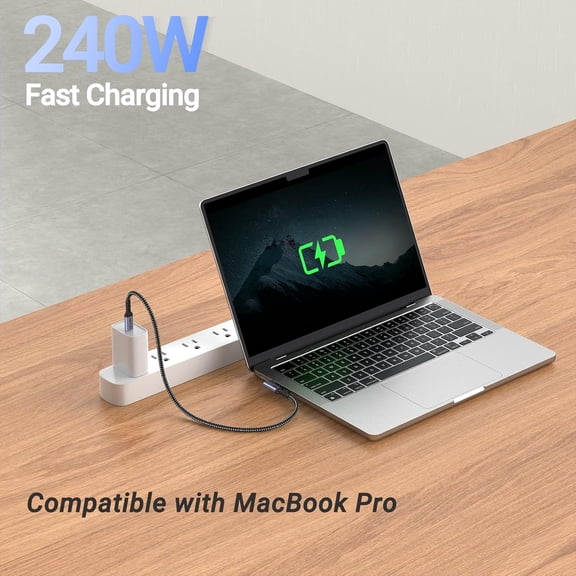 WEGOLY-1FT USB 4 Cable Right Angle [2 Packs], 240W USB C Cable, 40Gbps High Speed Data Transfer with Single 8K or Dual 4K Display Video Dispaly Compatible with iPhone 16/16 Pro Max/16 Plus