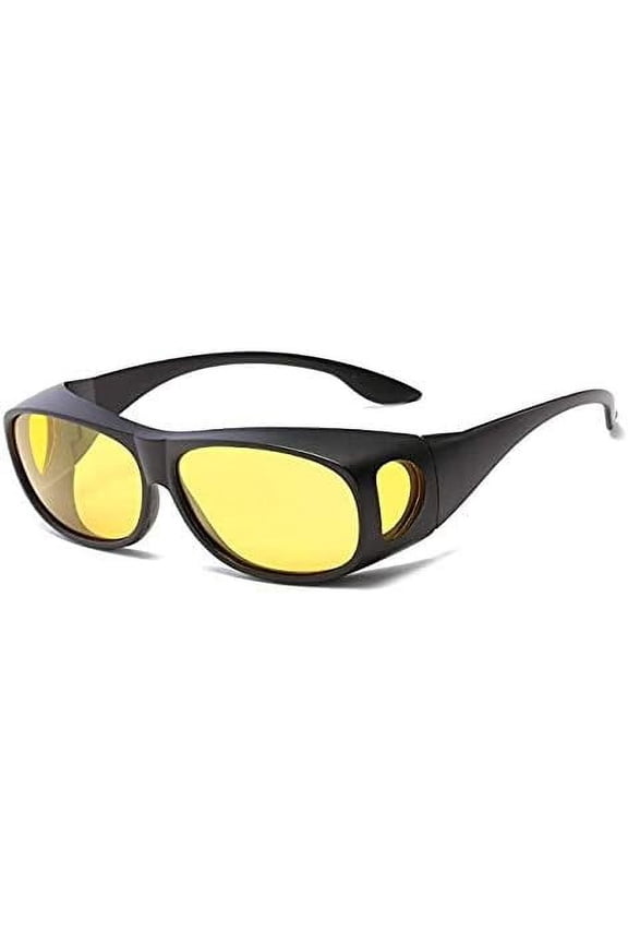 -2 PACK HD Night Day Vision Driving Wrap Around Anti Glare Sunglasses with Polarized Lens for Man and Women