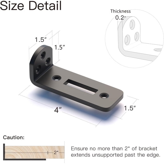 WEGOLY-6 Pack 4 Inch Shelf Brackets,1/5" Thick Heavy Duty L Floating Shelf Bracket,Openwork Hidden Shelf Bracket for Shelves Support