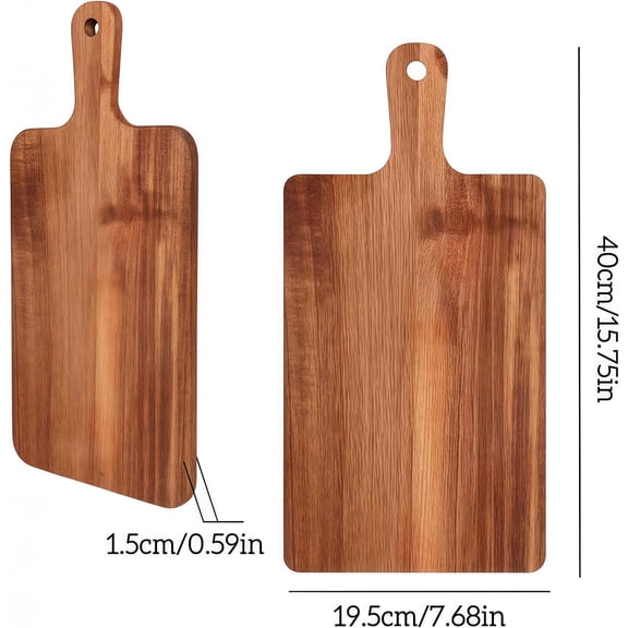 WEGOLY-Acacia Wood Cutting Board with Handle, 16x8 Inch Large Kitchen Chopping Board for Meat and Cheese, Butcher Block Serving Tray for Charcuterie, Bread and Fruit