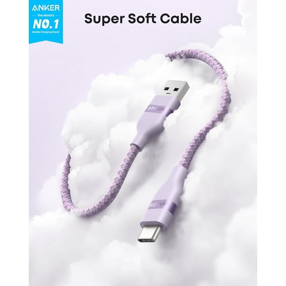WEGOLY-Car Carplay Cable for iPhone 17 16 Pro Max Plus, Upcycled Braided USB A to USB C Car Charger Cord for Samsung Note20 and More (6FT,Violet)