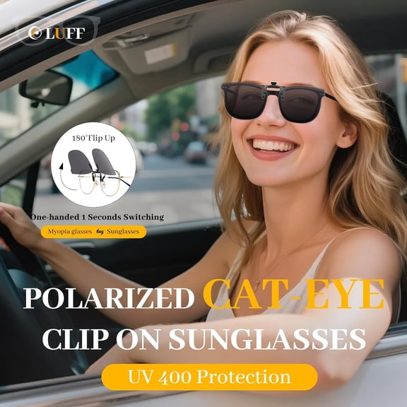 WEGOLY-Clip On Sunglasses Polarized for Prescription Glasses - UV400 8g Lightweight Flip Up for Driving Cycling